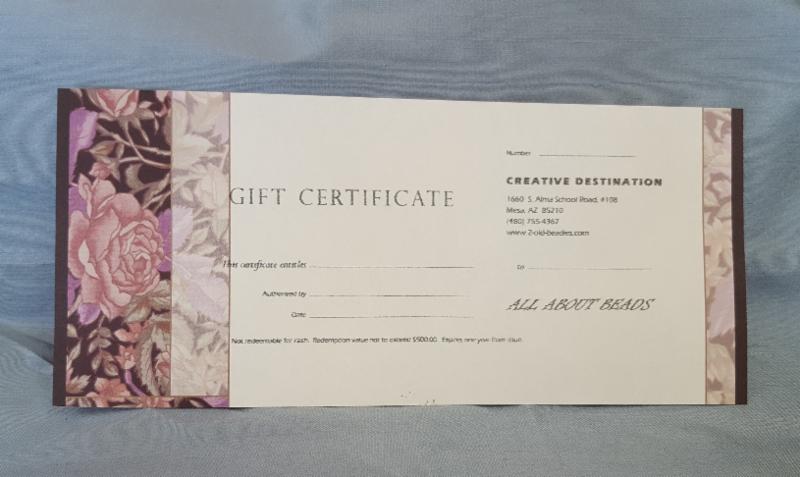 Gift Certificates Creative Destination